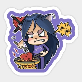 Kitty The Witch Food Rage Sticker